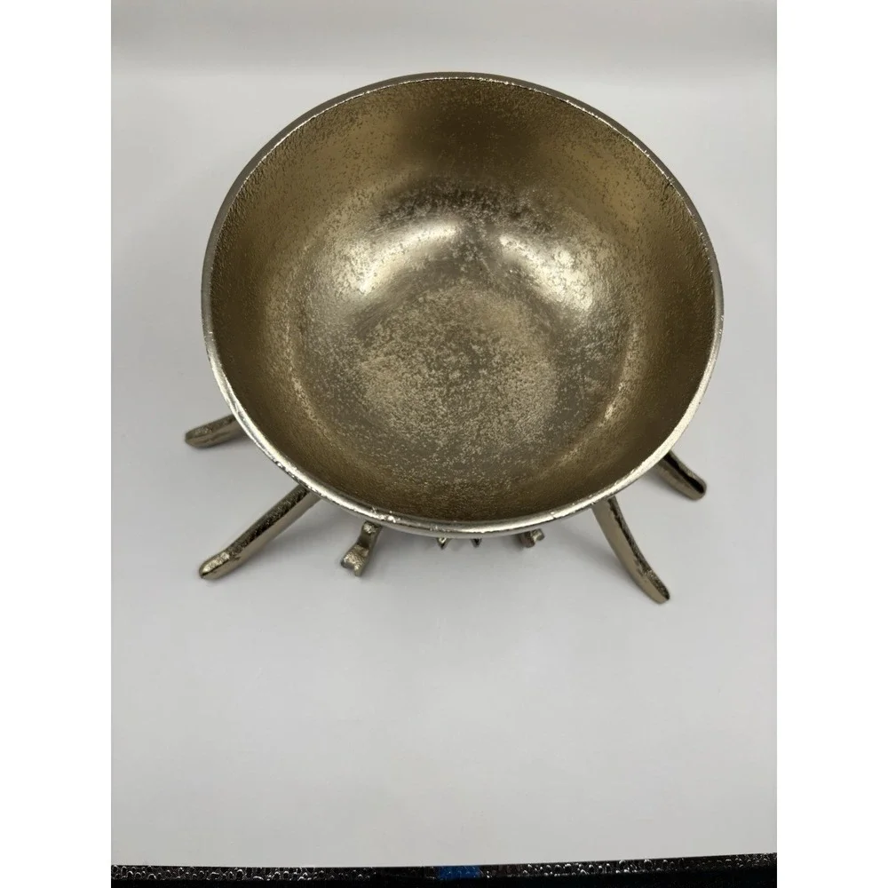 Rachel Zoe Medal Silver & Gold Spider Candy Bowl Halloween Decor Set Of 2
